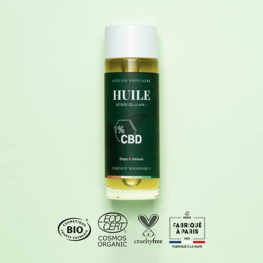 [APO_HDC_CBD_V01] ​​​​​​​​Huile Détente Cellulaire + CBD | Corps & cheveux | COSMOS ORGANIC | 100ml